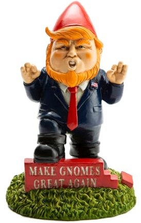 BigMouth Funny Outdoor Garden Gnomes Orange Overlord Wall Building Presidential Statue Decor