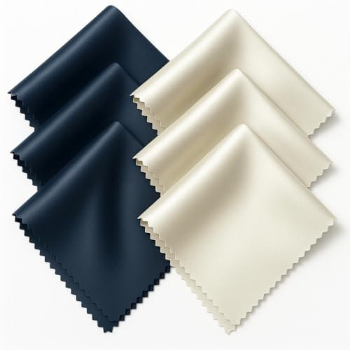 Brillenputztücher Mikrofaser 6er Pack Hochwertiges Reinigungstuch für Brillen Putztuch Streifenfrei Nanofasertuch Bildschirme und Gläser 15x18cm in Marineblau/Grau