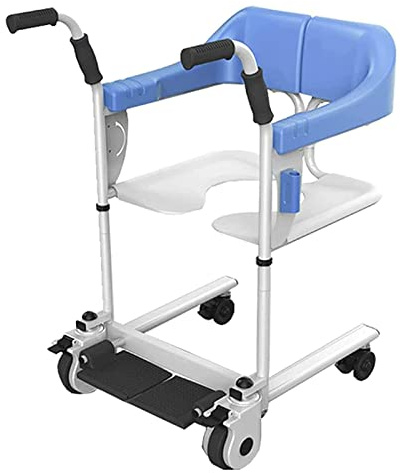 Sedia per trasferimento pazienti, sollevabile per casa, comoda da comodino con sedile diviso a 180°, per anziani, disabili, doccia, vasca, 120 kg/265 libbre, ruote per bagno