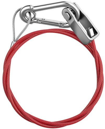 URAQT Cavo Sicurezza Rimorchio, 1 M Cavo di Sicurezza per Rimorchi e Caravan, con Moschettone, Carico di Rottura 150 kg, Acciaio Inossidabile Freno per Rimorchio, Diametro del Filo 4mm