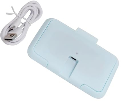ULTECHNOVO Portable USB Baby Wipe Warmer with Built-in Temperature Sensor and 6600mah Battery, Plastic Wet Tissue Heater for Home and Travel Use