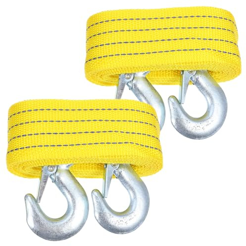 Alipis 2 Piezas Kit de Correas de Arrastre de Nylon con Ganchos para Vehículos y Camiones Resistente y para Remolque y Recuperación de Emergencia