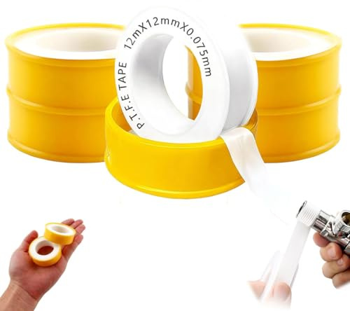 MKEAWWU Teflon Idraulico In Ptfe, Nastro Sigillante Ad Alta Densità, Bianco, Lunghezza 12M, Larghezza 17Mm, 5 Rotoli