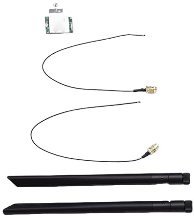 Naroote Wi Fi-kort, 1800 Mbps Wi Fi 6E Nätverkskort, M.2 NGFF 2230 Bluetooth 5.2 Dual Band Wireless Adapter, Stöder 11/10, Inkluderar Dubbla 8dBi-antenner och Fäste, Idealisk