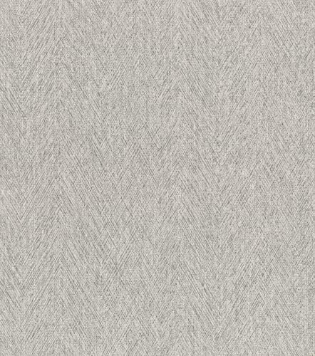 Rasch Carta da parati in tessuto non tessuto, motivo a spina di pesce, carta da parati in vinile strutturata, tinta unita, per un ambiente domestico moderno, robusta e lavabile, 10,05 m x 0,53 m