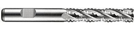 Dormer Fresa per sgrossatura serie C40310.0 C403 HSS-E a 4 scanalature serie lunga, con finitura brillante, gambo DIN 1835B, diametro di taglio 10,00 mm