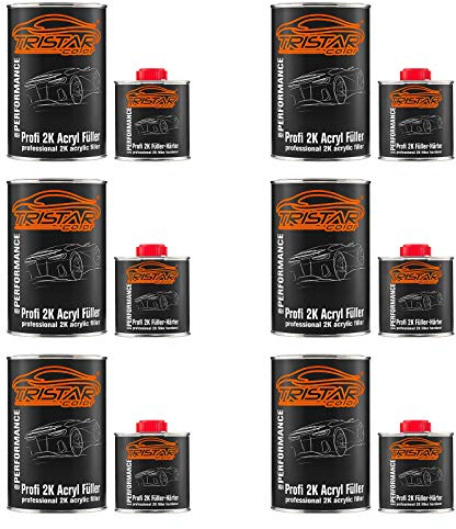 TRISTARcolor 2K High Solid Füller Set/Grundierung für Autolack schwarz - 7,8 kg Epoxyfüller & Härter