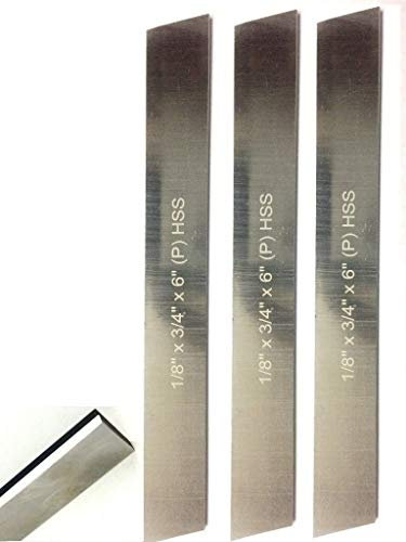 Set of 3 HSS Blades 1/8x 3/4 (Wide) x 6 (Long) for Lathe Parting Cut off & Tool Holders-Hard & Ground