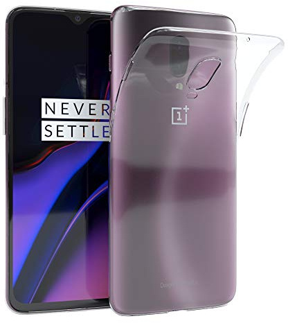 EAZY CASE Hülle kompatibel mit OnePlus 6T Schutzhülle Silikon, Ultra dünn, Slimcover, Handyhülle, Silikonhülle, Backcover, Durchsichtig, Klar Transparent