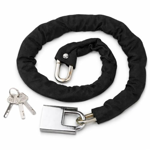 EUROXANTY® - Catena con lucchetto, in acciaio al manganese, per biciclette/scooter/moto, antifurto, 4 modelli a scelta
