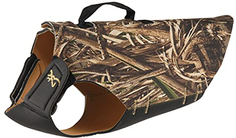 Browning Camo Neopren-Hundewesten, verstellbare Jagd-Hundeweste mit Flexibler Brustplatte, Realtree MAX-5 (5 mm), Größe S