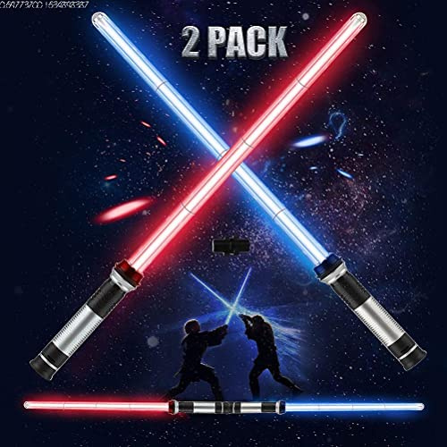 Hiraith Sabre Star Wars 2 på 1 svärd barn och ljud med flexibel ljussabel för födelsedag jul