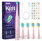 Seago Elektrische Zahnbürste Kinder ab 6, Kinderzahnbürste mit Smart Timer, 4 Weiche Ersatzbürstenköpfe, USB Wiederaufladbar, 5 Putzmodi, IPX7 Wasserdicht, 2 Buchstaben Aufkleber, SG-2303(Rosa)