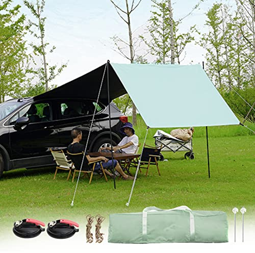 Bil Sidotält, Campingbil Bakre Tält, 2 * 4,4m Husbilstält Till 5-8 Personers Kapacitet, Biltält Solskydd Universellt, Med Förvaringspåse Och Sugkopp, Anti Uv Solskydd För Camping Resa
