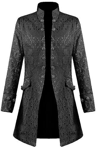 NUSGEAR 2023 Abrigo Hombre otoño Invierno Esmoquin Vintage Retro Abrigo largo medieval Steampunk Chaqueta Elegant gótico Disfraces Blazer victoriana Traje cosplay Parka Halloween carnaval