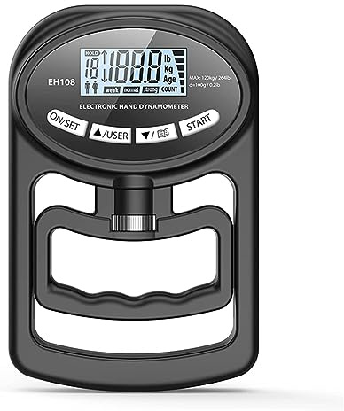 Fladhheg 1Set Hand Dynamometer Grip Strength Trainer-Electronic Hand Grip Strength Tester Black Grip Strengthener
