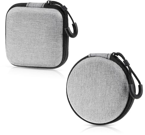 2 Pezzi Scatola per Cuffie Custodia per Mini Cuffie Custodia per Auricolari Portatile Disco Rigido Scatola di Protezione per Dispositivi Elettronici da Viaggio in EVA (Rotonda + Quadrata)