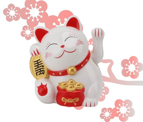 Chat Porte-Bonheur de 5,5 Pouces, Bras Ondulant électrique, Chat Porte-Bonheur avec Bras Ondulant, Décoration Feng Shui pour Magasins, Restaurants, Salon, Maison, Bureau de