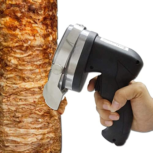 MLUENF Macchina, Coltello Elettrico per Kebab Coltello per Kebab Portatile dedicato in Acciaio Inossidabile Coltello per Intaglio Elettrico Affettatrice per Barbecue Spessore Regolabile