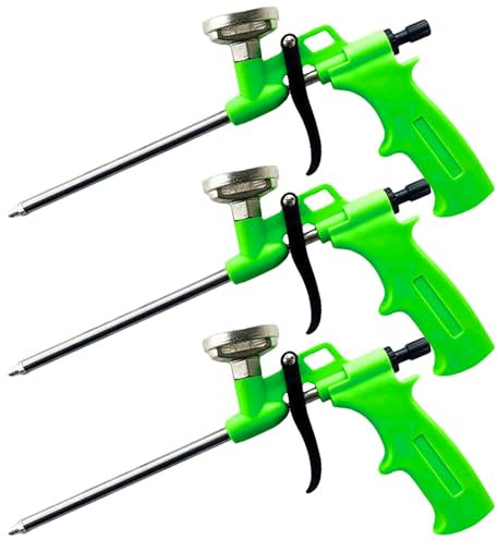 3 Stück Schaumpistole: Bauschaumpistole, PU Schaumstoff Pistole aus Metall zum Verfüllen und Abdichten, Bauschaumpistole für den Heim und Bürogebrauch für Profi und Heimwerker, Schaumpistole, Grün