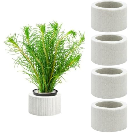 LuckyOpt 4 anillos para plantas acuáticas antinatación, anillo fijo de plantas acuáticas de 3,5 cm, anillo de plantas para fijación de plantas, accesorios de tanque de peces de acuario (4)