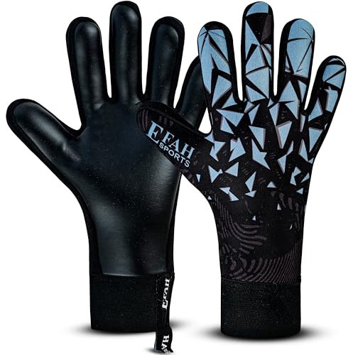 EFAH SPORTS Torwarthandschuhe für Kinder und Erwachsene mit gepolsterter Handfläche atmungsaktiven und starkem Griff Fußballhandschuhe (Grey, Size 4 Suitable for 6 to 9 Years Old, Beidhändig)