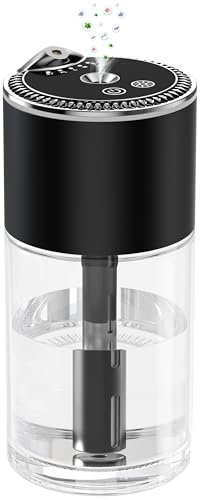 Essential Oil Diffuser, Car Air Fragrance Freshener, Aromatherapy Diffusers for Home Large Room, Bedroom, Car, Office, Desk with Starry Sky Light 250ml Capacity (Black)