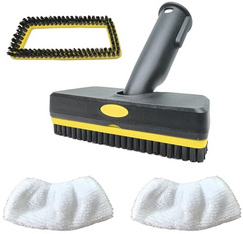 Cepillo, Cepillo de Mano de Vapor con Cabezal de Cepillo de 15,6 * 6 cm Cepillo de Mano Extraíble de Nailon con 1 Cabezal de Cepillo de Repuesto Y 2 Camisas de Vapor para La Serie SC1-5 de Karcher