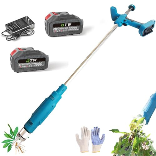 Extractor de malas hierbas eléctrico inalámbrico con cabeza de acero de 3 garras, mango largo para eliminar malas hierbas sin esfuerzo en césped y jardín