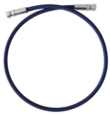 30~500CM AN4 Turbine Oil Feed Pipe Turbo Oil Feed Line Kit Stainless Steel Braided Oil Fuel Hose Line Hose End 0+90 Degree(Orange B,120cm)