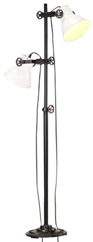 Générique Lampadaire avec 2 Abat-Jour Blanc E27 Fonte,Maison & Jardin,Luminaires,Lampes,Blanc,8.23 KG,320586