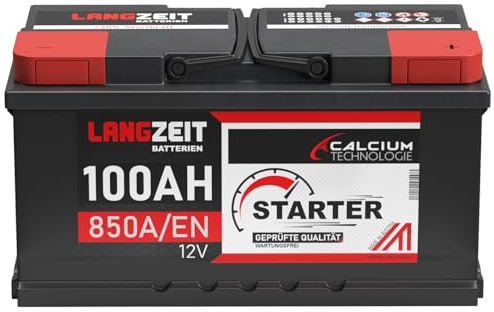 LANGZEIT Autobatterie 100Ah 12V 850A/EN +30% Startleistung Batterie ersetzt 95Ah 92Ah 90Ah 88Ah