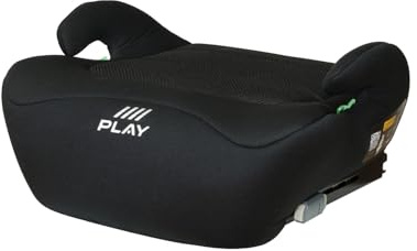 Play Three Fix. Elevador coche Grupo 3 para niños de 6-12 años, 125-150 cm con isofix. Extra Cómodo. (Black Safe&go)