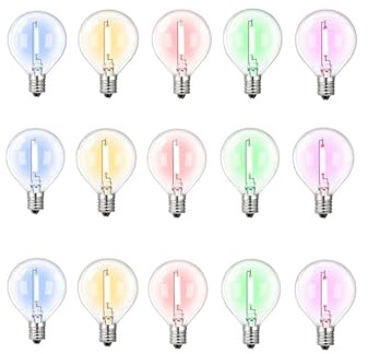 wenwendianzi G40 Färgad LED-ljusslinga med ersättningslampa E12-sockel 1W(E12 220V,25PCS MIX COLOR_WITHOUT CABLE_YES_1W)