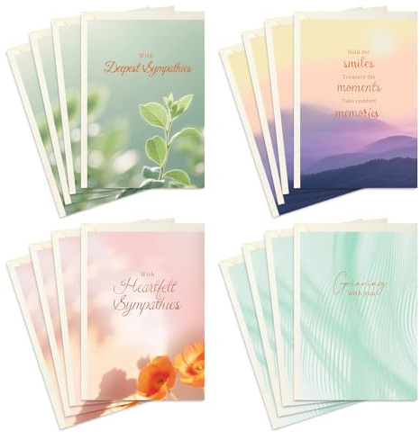 XXINMOH 24 Packs Sympathy Cards with Envelopes (4.6 x 6.8 inch), Bereavement Card Bulk, Condolences Card assortment Box with Envelopes for Loss of Loved One, Funeral Cards, Memorial Cards