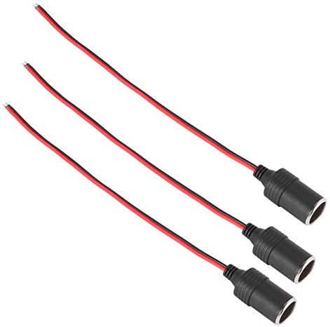 Onchdbfhuu 3X Enchufe Henmbra de Encendedor de Cigarrillo de Energia Cargador del Coche Negro con 26cm Cable