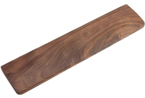 Mekaniskt tangentbord i trä, 36 x 7,9 cm solid svart valnöt, 6° lutande ergonomiskt stöd för 87 tangenter utan nyckel, för hemmakontor och spel