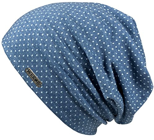 WEROR Herren & Damen Beanie Jersey Mütze Long Slouch WEROR-67.1 (DE/NL/SE/PL, Alphanumerisch, Einheitsgröße, Blau-Weiß)