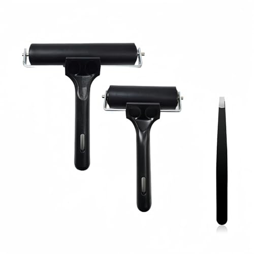 Accfore 3 Pack gomma morbida Brayer, rullo di colla di gomma per la stampa inchiostro vernice blocco stampaggio incollaggio carta da parati e arti e mestieri (2,4 pollici e 4 pollici)