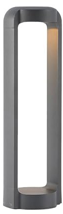 Lucande LED LED-utomhuslampa 'Habsa' (modern) i Svart av aluminium/grå zink (1 lamor, glödlampor ingår) - Väglampa, pollare, vägbelysning, sockellampa
