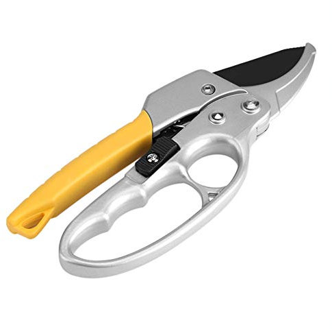 Sécateur Sécateur de jardin Sécateur à main en acier allié à haute teneur en carbone Sécateur à cliquet de dérivation Sécateur de jardin professionnel Ciseaux coupe-arbres Sécateur avec poignées ergon