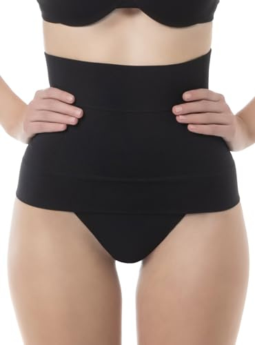 Farmacell 605 (Black, 3XL) Gaine Ventre Plat Femme, Made in Italy