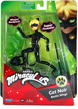 BANDAI Miraculous: Tales of Ladybug and Cat Noir Kleine Katze Noir Puppe | 12 cm Miraculous Cat Noir Puppe mit Zubehör | Adrien Superheld Cat Noir Spielzeug | Miraculous Toys Miraculous Dolls Range