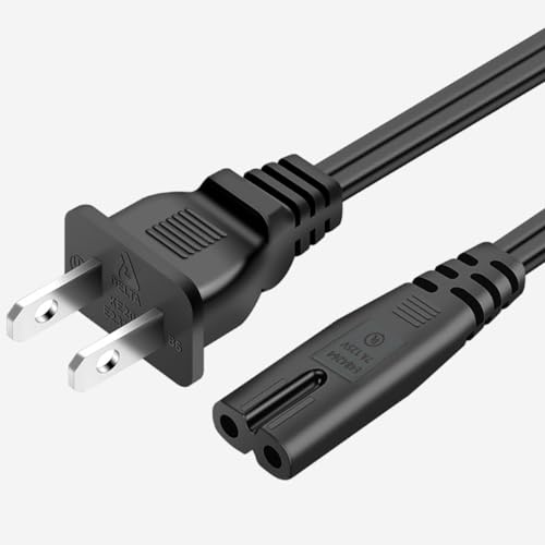 6FT 2 Prong AC Elliptical Power Cord for YOSUDA, GUGTTR, WESTIONC, ANCHEER Under Desk Elliptical Machines