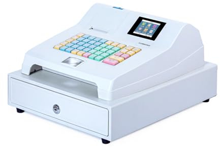 CANGMING Englische Version Elektronische Registrierkasse Mit Kundenanzeige + Geldschublade, Integrierter Drucker, 48 Schlüssel,B