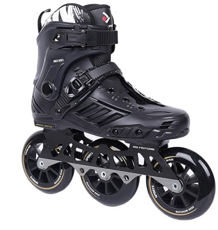 Weyot Patines En Línea Adultos, Patines Profesionales para Mujer Hombre, Patines De Velocidad con Ruedas De 110 Mm, Patines De Velocidad, Unisex, EU 39/UK 5.5/24.5CM,Black