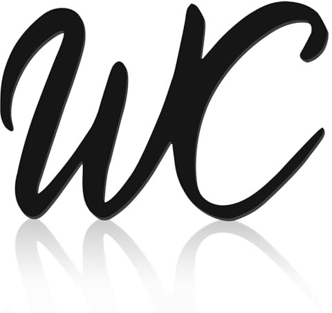 2 Stück WC Schild, WC Türschild Aufkleber 15x10 cm,Toilettenschild Selbstklebend, Toiletten Schild für Wohnungen, Hotels, Büros, Parkhäuser und Restaurants(Schwarz)