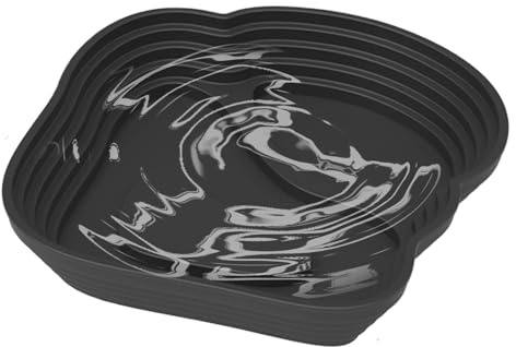 Negro 22 x 20,5 x 2,5 cm PP Tortugas Cuenca de Agua para Reptiles Tortugas Bañera Antideslizantes Tortugas Baño Piscina Cuencos de Agua Terrario para Alimentos y Agua
