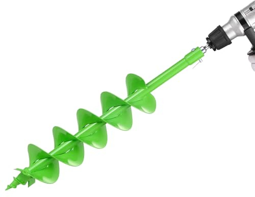 VEVOR Erdbohrer für Bohrmaschine, Ø 15x80 cm Pfahlbohrer, kompatibel mit Bohrern mit 20 mm Innendurchmesser, Erdlochbohrer, Gartenbohrer, Pfostenloch-Bohraufsätze für Gartenbagger & Zäune