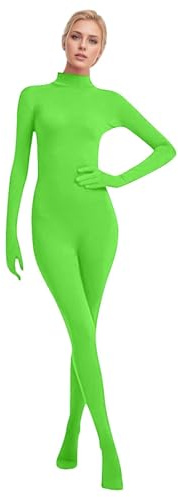 Costume Cosplay pour adulte, Deguisement Seconde Peau, Costume fond vert, Combinaison Intégrale Exposés Yeux et Bouche, Deguisement Halloween Adulte, Pour photo, vidéo, effet spécial, festivals